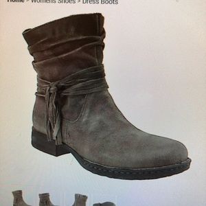 Born Cross fringe bootie in Peltro suede